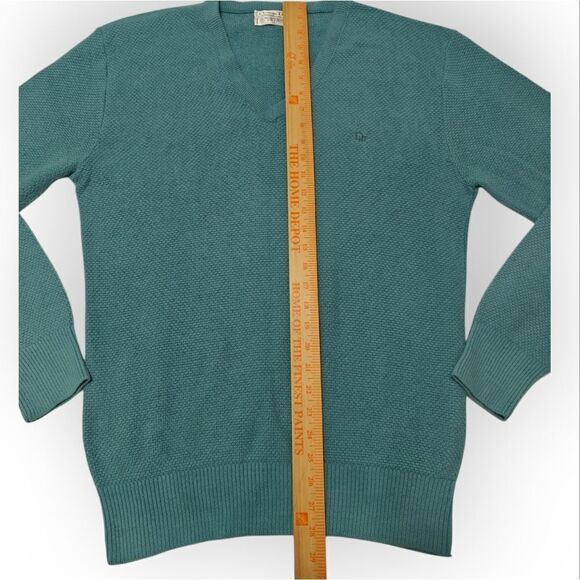 VTG Christian Dior light Blue Teal V-Neck Men's Sweater USA SZ L - Picture 4 of 6